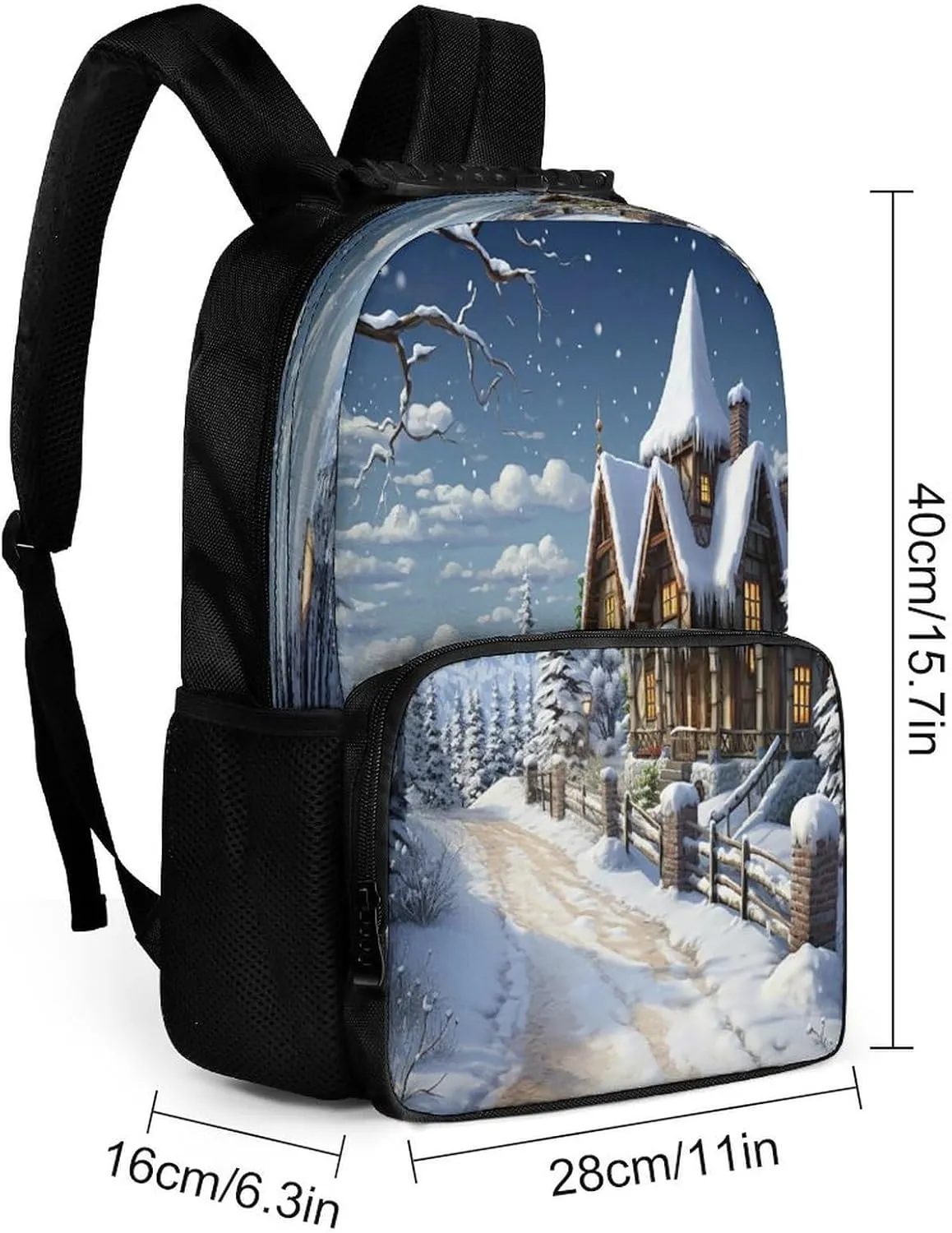 Backpacks Christmas Winter Happy Scene Travel Bag Business Work Laptop Backpack