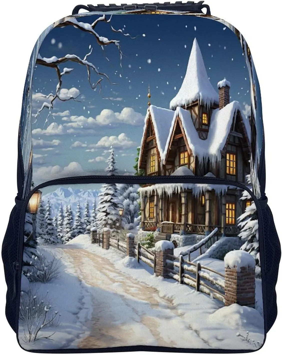 Backpacks Christmas Winter Happy Scene Travel Bag Business Work Laptop Backpack