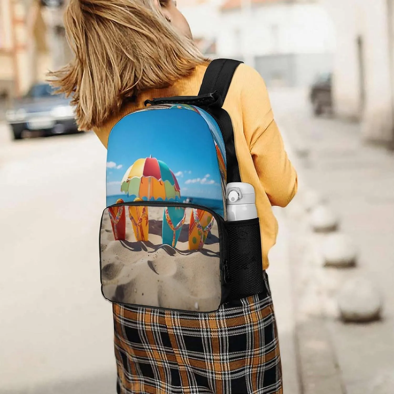 Backpacks Colorful Flip Flops Beach Ball Travel Bag Business Work Laptop Backpack