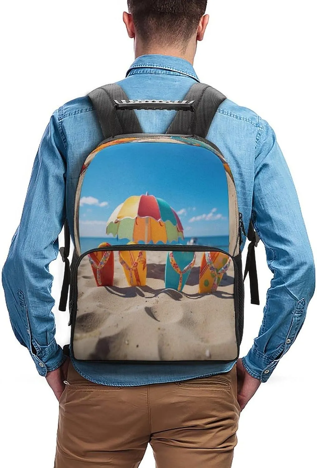 Backpacks Colorful Flip Flops Beach Ball Travel Bag Business Work Laptop Backpack