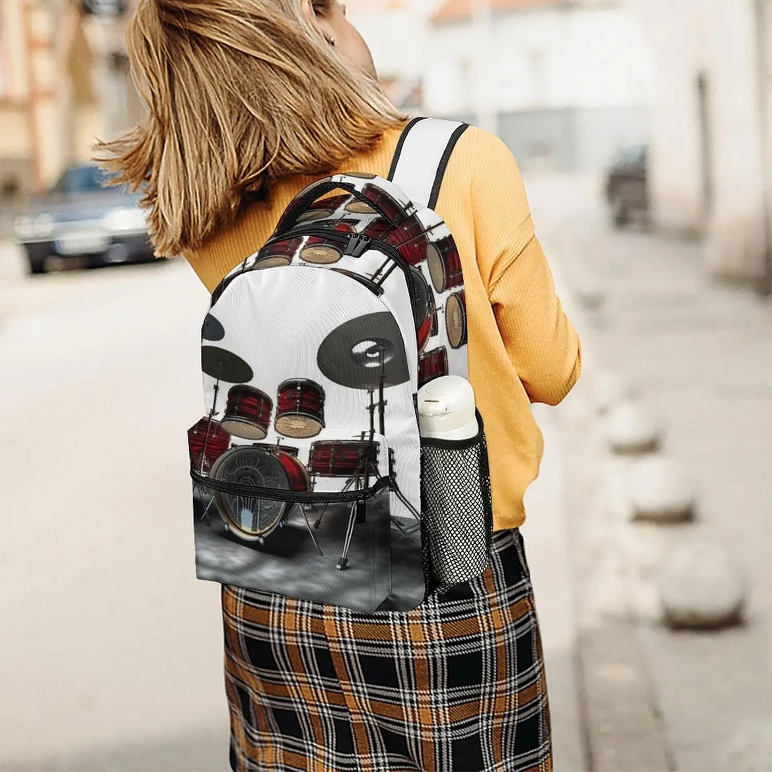 Backpacks Cool Drum Set Travel Bag Laptop Backpack Casual Daypack for Weekender Business Hiking