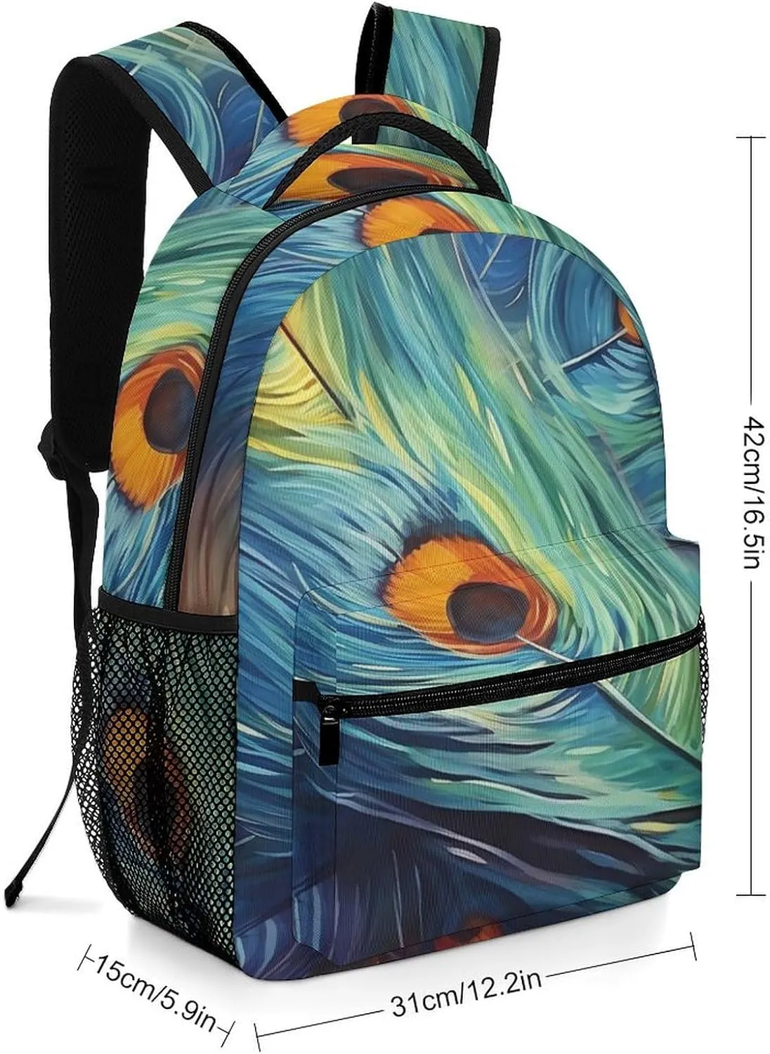 Backpacks Feather Painting Travel Bag Laptop Backpack Casual Daypack for Weekender Business Hiking