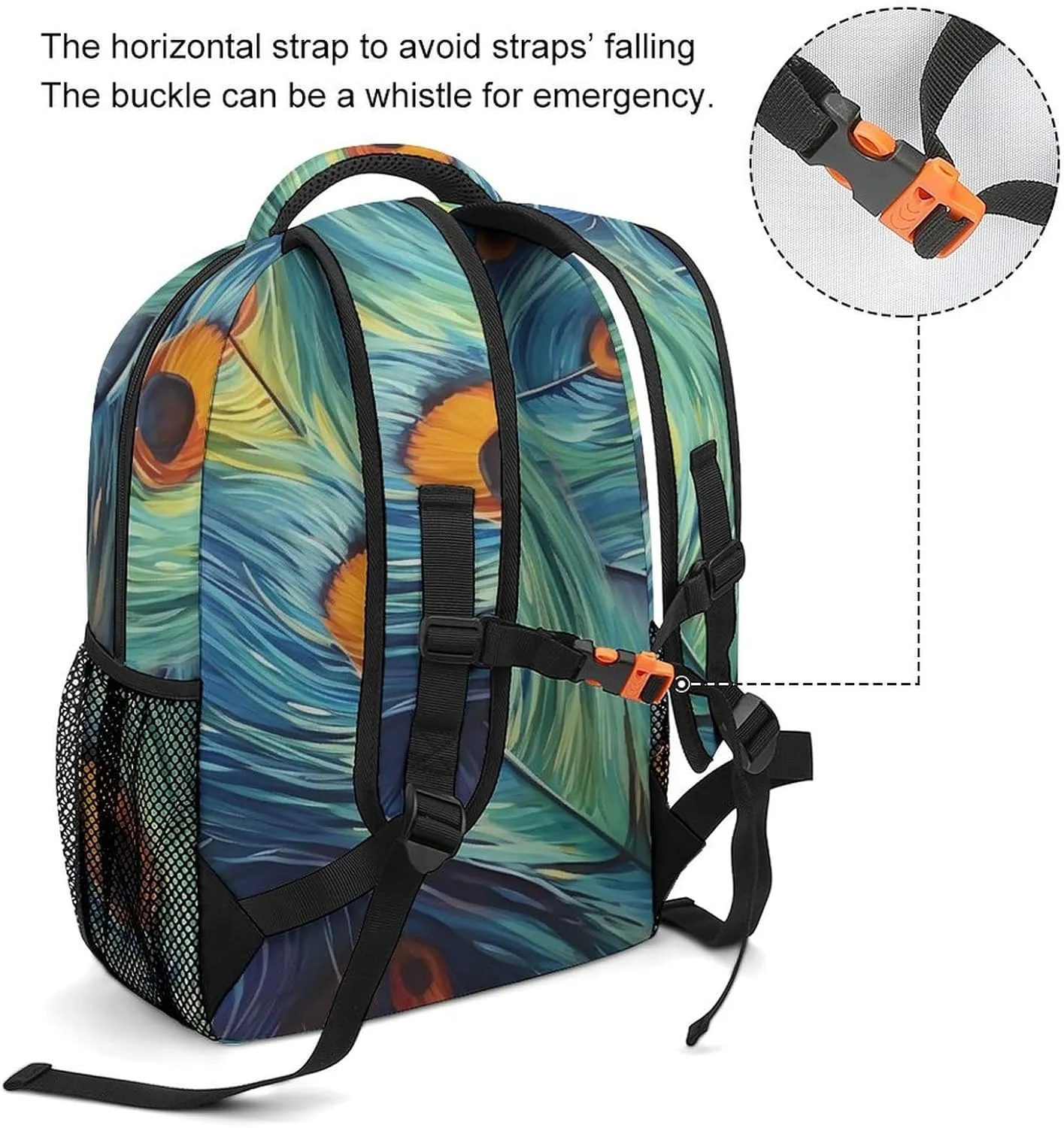 Backpacks Feather Painting Travel Bag Laptop Backpack Casual Daypack for Weekender Business Hiking