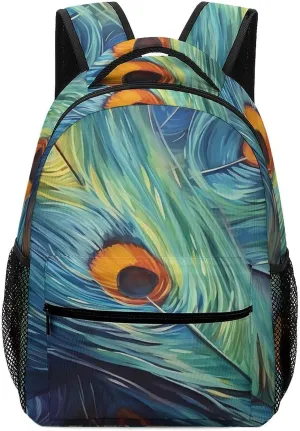 Backpacks Feather Painting Travel Bag Laptop Backpack Casual Daypack for Weekender Business Hiking