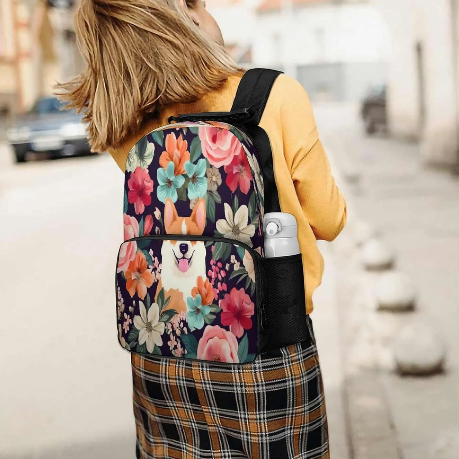 Backpacks Floral Flowers Travel Bag Business Work Laptop Backpack