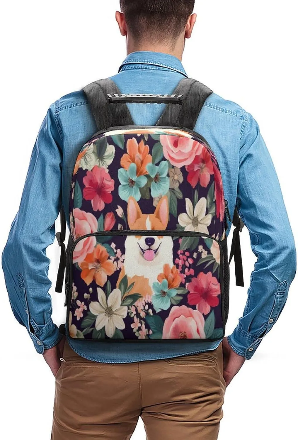 Backpacks Floral Flowers Travel Bag Business Work Laptop Backpack