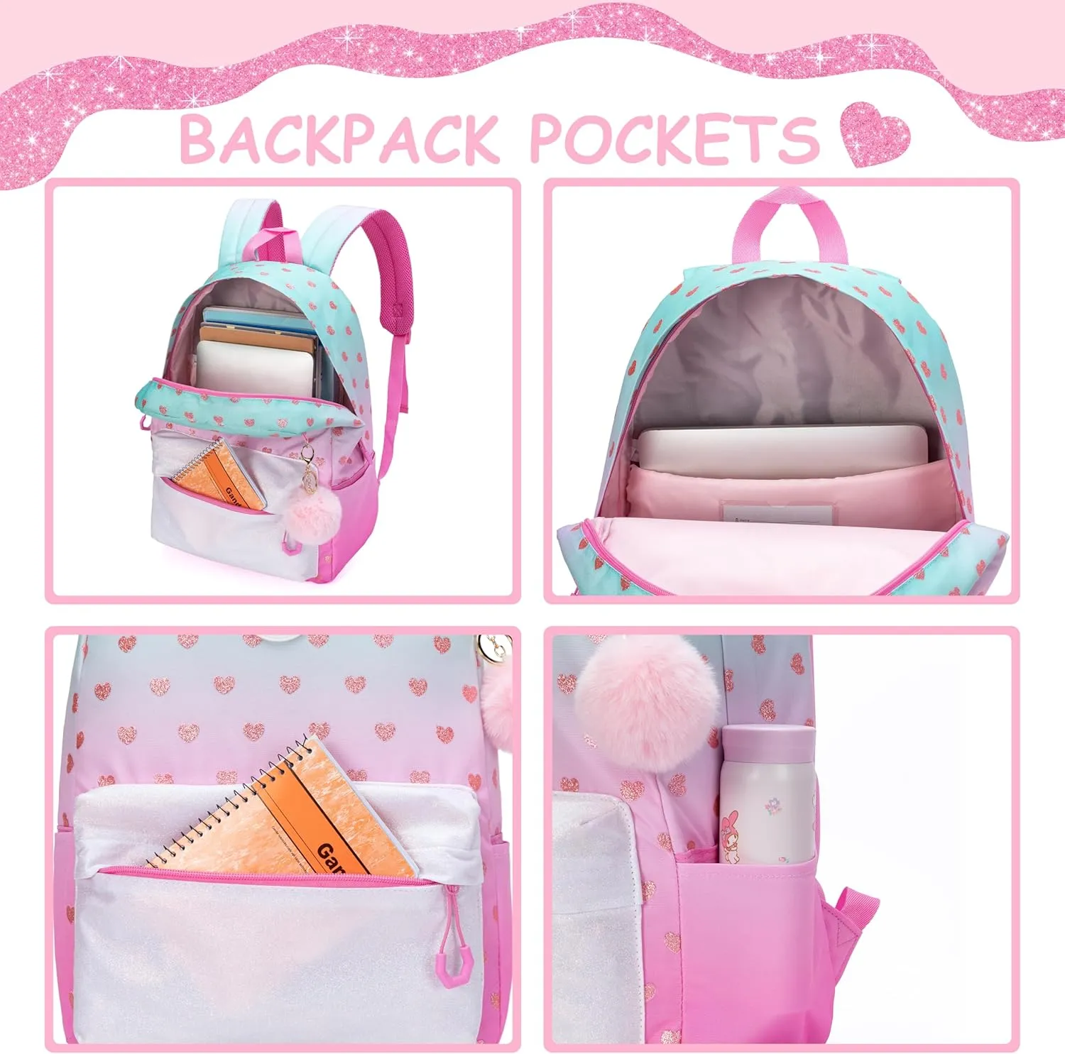 Backpacks for Girls Backpack Kids Travel Backpack School Bags for Girls Backpacks Ages 8-10 Bookbag