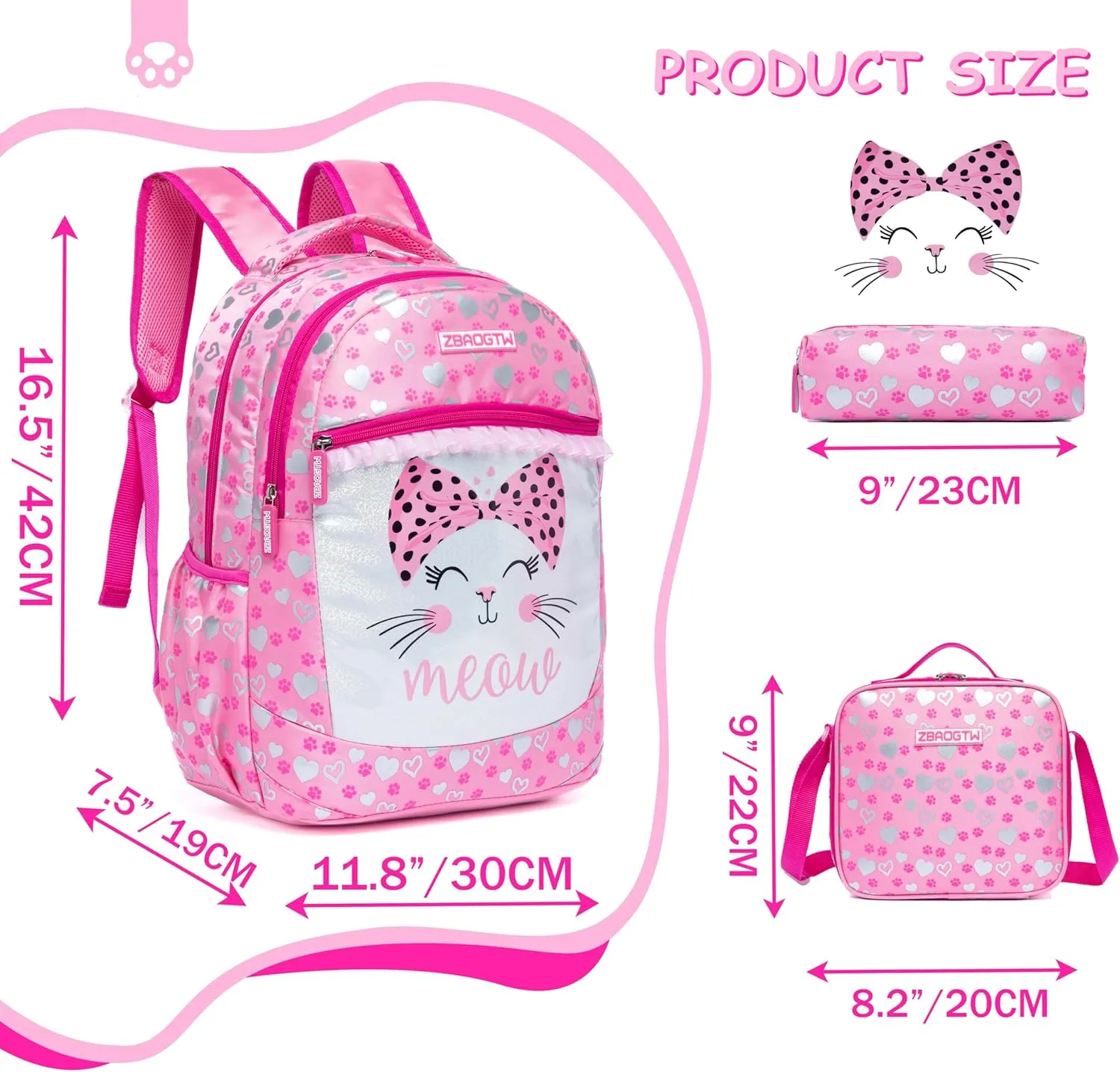 Backpacks for Girls Backpack Kids Travel Backpack School Bags for Girls Backpacks Ages 8-10 Bookbag