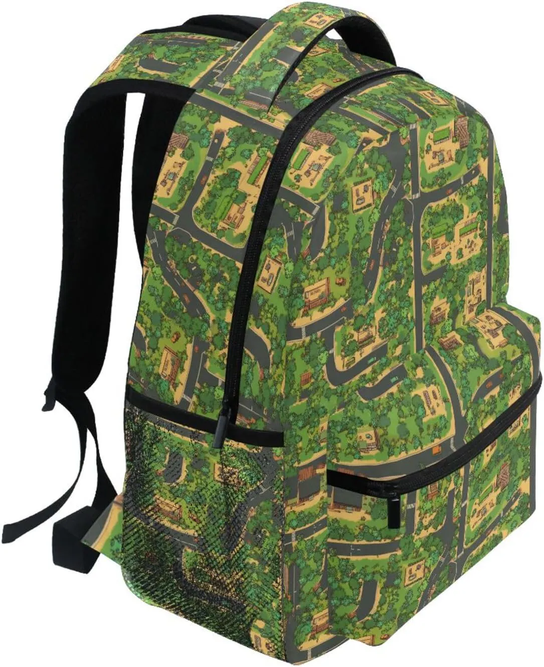 Backpacks for Men and Women Fashion Personal Backpack with Chest Strap Gift Men & Women Vintage Game Map