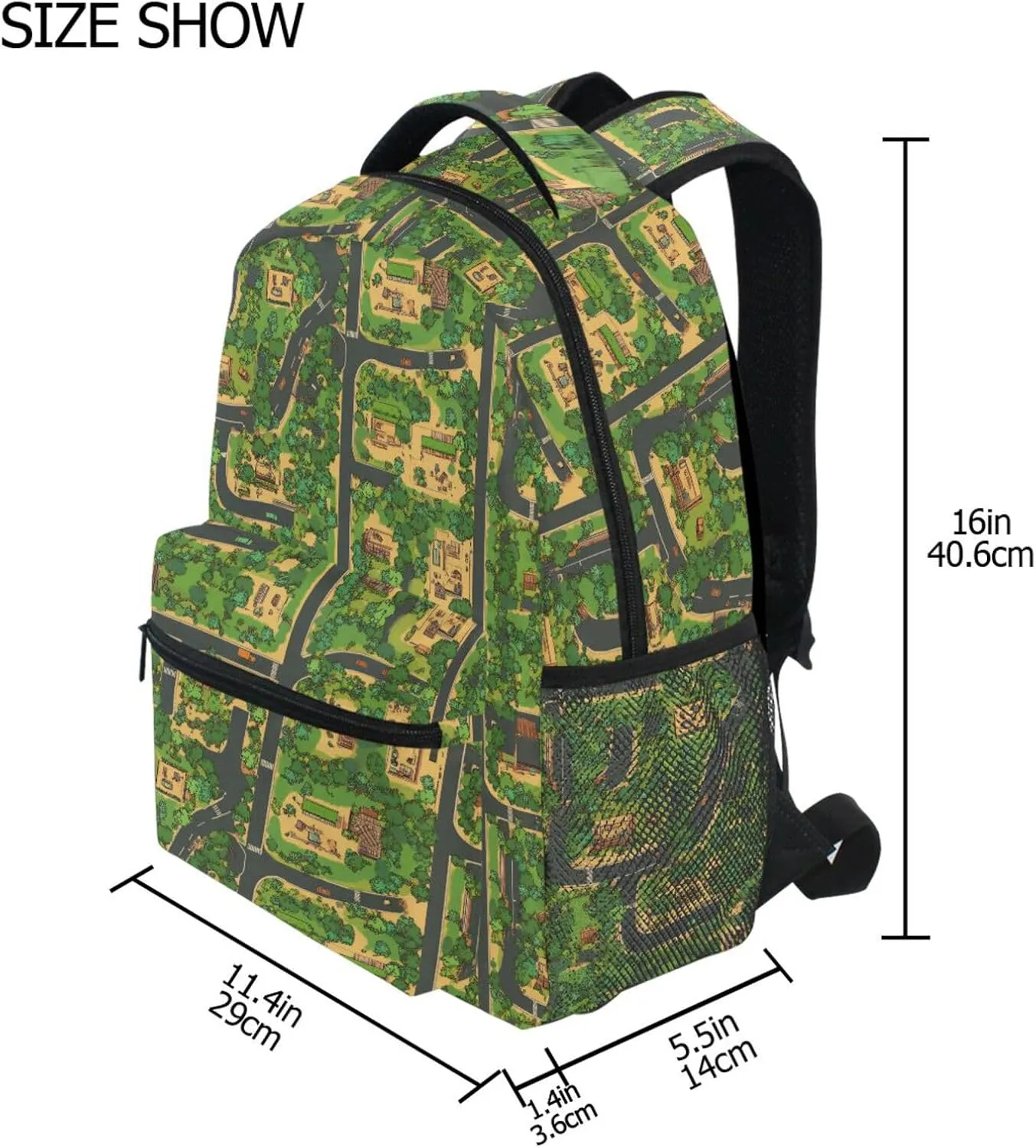 Backpacks for Men and Women Fashion Personal Backpack with Chest Strap Gift Men & Women Vintage Game Map