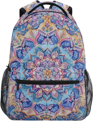 Backpacks for Teenager Fashion Outdoor Backpack with Chest Strap for Business Work College Travel Trip Bohemian Pattern Boho Vintage Mandala