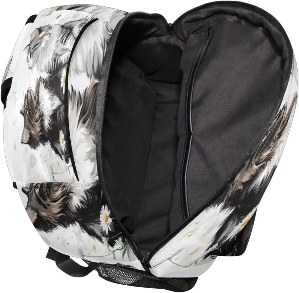 Backpacks for Teenager Waterproof Personal Backpack with Chest Strap Gift Men & Women Cartoon Maine Coon Cats White