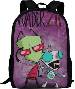 Backpacks Invader Anime Zim Adjustable Laptop Backpack Double Shoulder Bag for Women Men Climbing Shopping Work