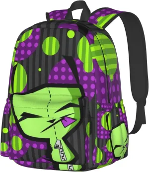 Backpacks Invader Anime Zim Adjustable Laptop Backpack Double Shoulder Bag for Women Men Climbing Shopping Work