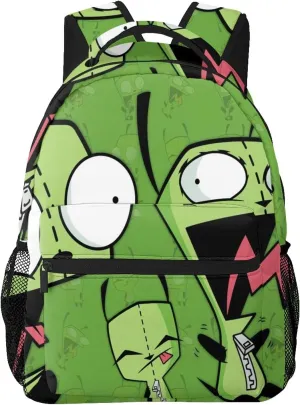 Backpacks Invader Anime Zim Adjustable Laptop Backpack Double Shoulder Bag for Women Men Climbing Shopping Work