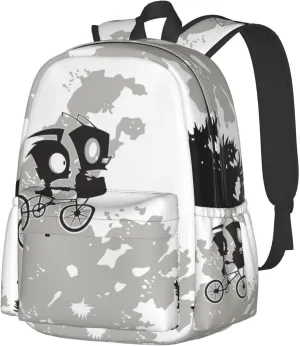 Backpacks Invader Anime Zim Adjustable Laptop Backpack Double Shoulder Bag for Women Men Climbing Shopping Work