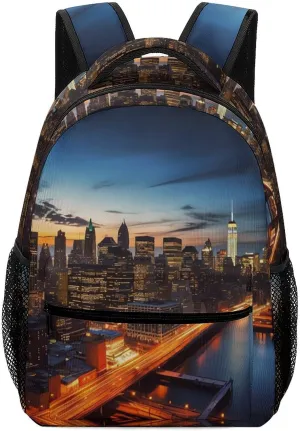 Backpacks New York City Scenery Travel Bag Laptop Backpack Casual Daypack for Weekender Business Hiking