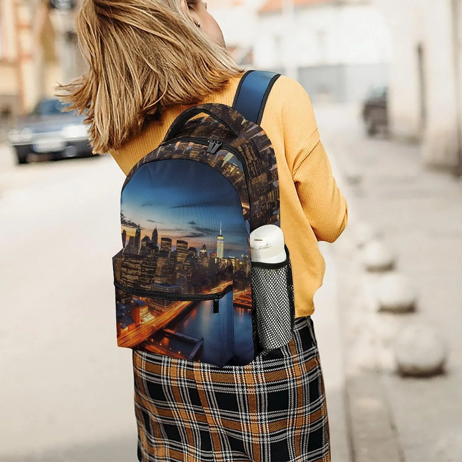 Backpacks New York City Scenery Travel Bag Laptop Backpack Casual Daypack for Weekender Business Hiking
