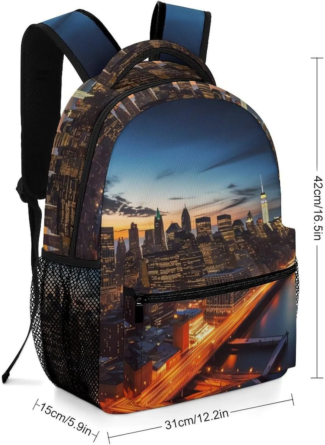 Backpacks New York City Scenery Travel Bag Laptop Backpack Casual Daypack for Weekender Business Hiking