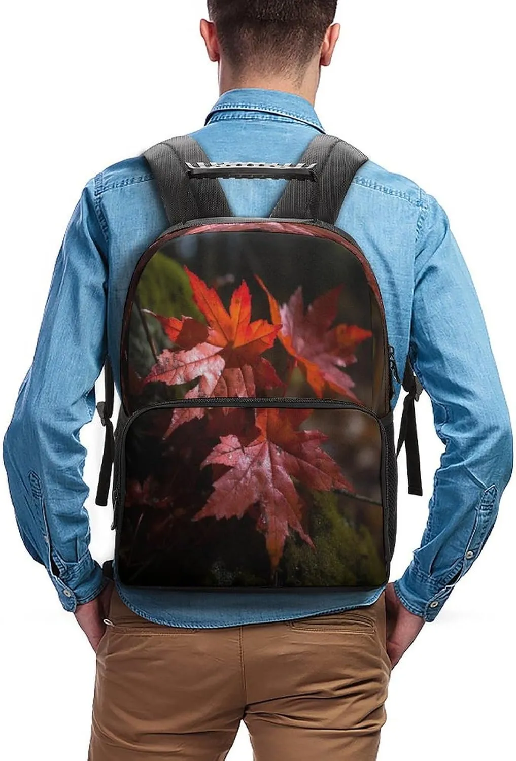 Backpacks Red Maple Leaves Travel Bag Business Work Laptop Backpack