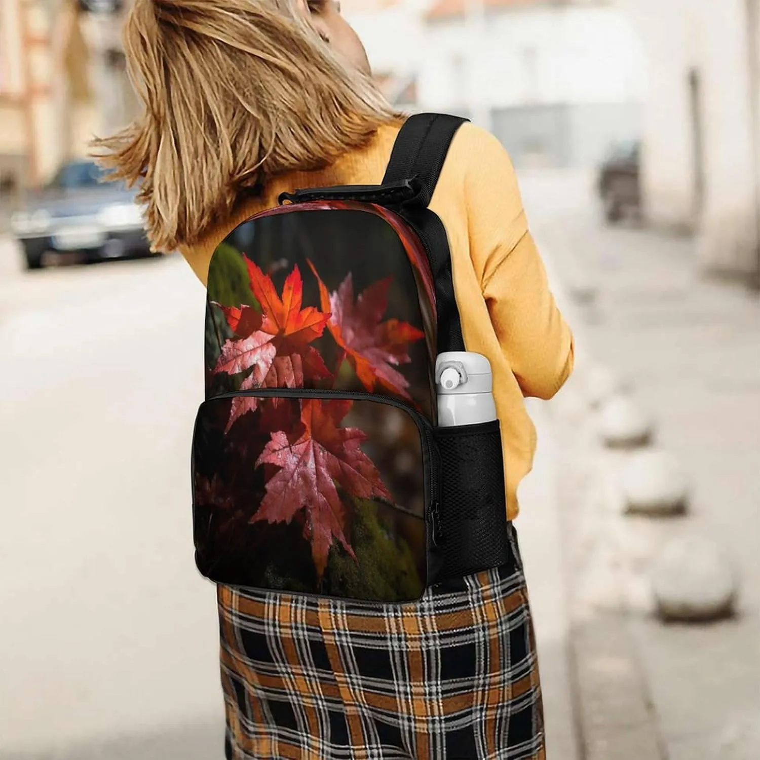 Backpacks Red Maple Leaves Travel Bag Business Work Laptop Backpack