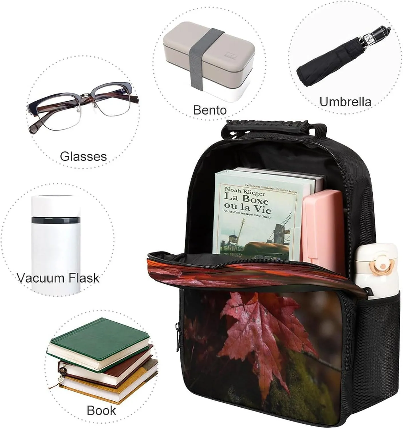 Backpacks Red Maple Leaves Travel Bag Business Work Laptop Backpack