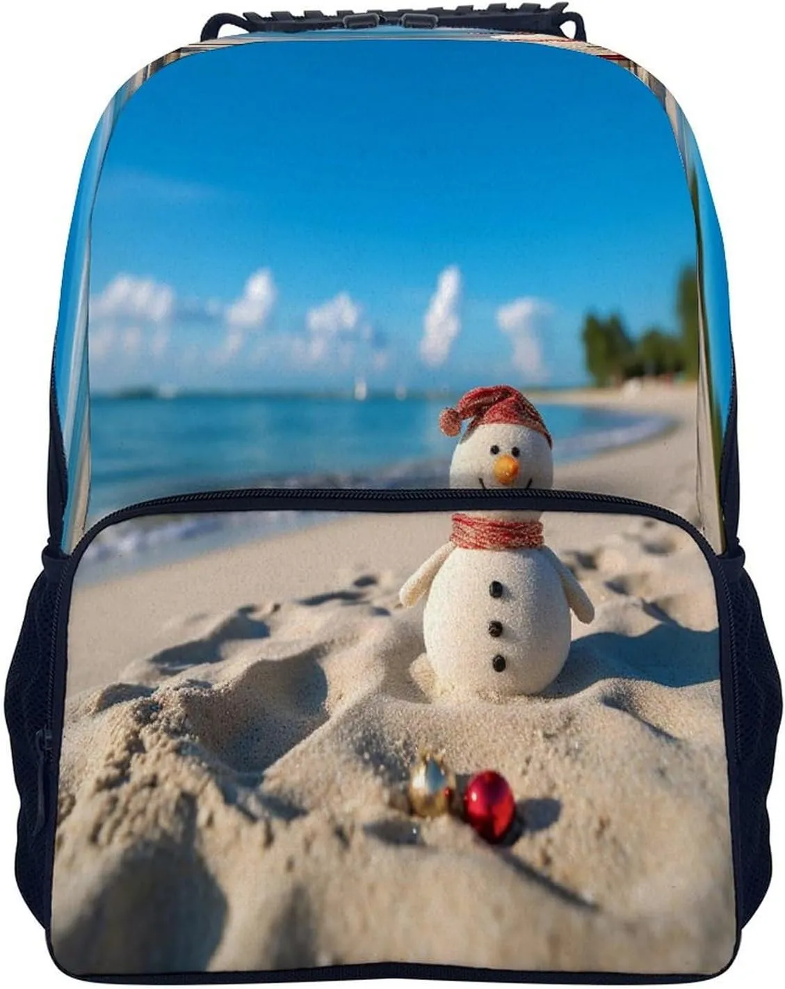 Backpacks Sand Snowman On Beach Travel Bag Business Work Laptop Backpack