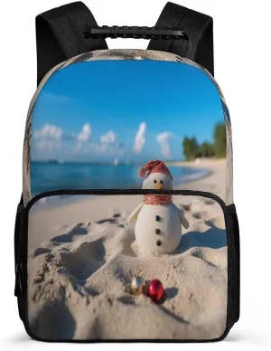 Backpacks Sand Snowman On Beach Travel Bag Business Work Laptop Backpack