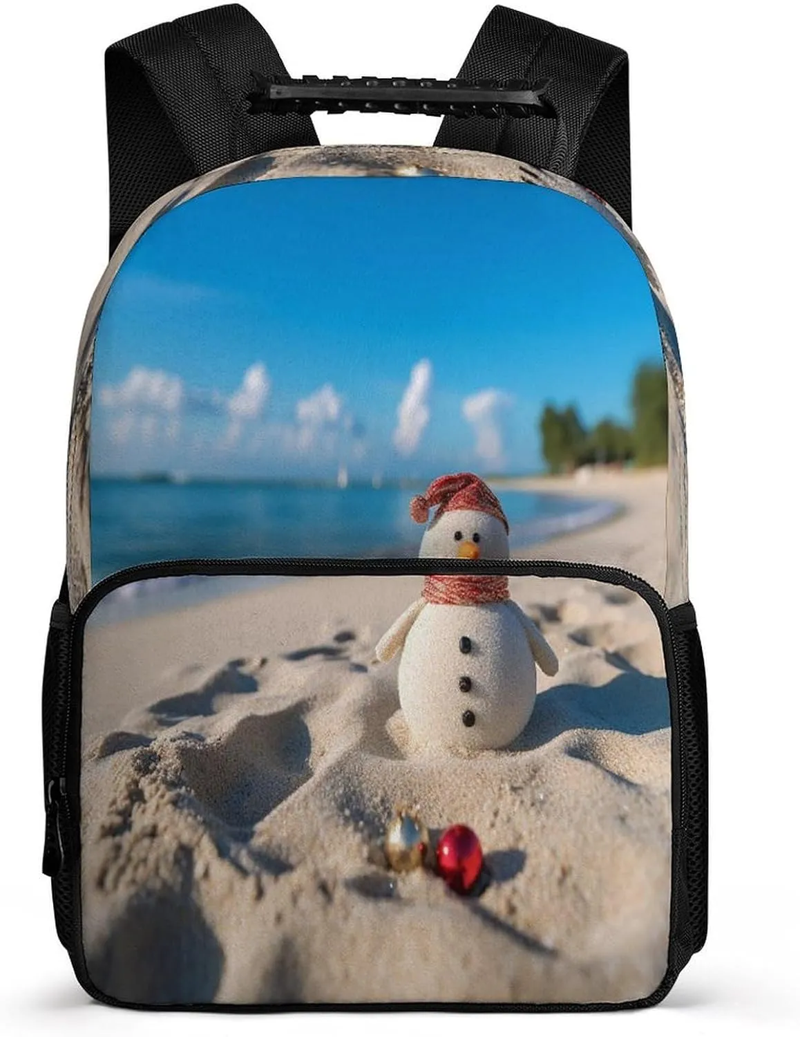 Backpacks Sand Snowman On Beach Travel Bag Business Work Laptop Backpack
