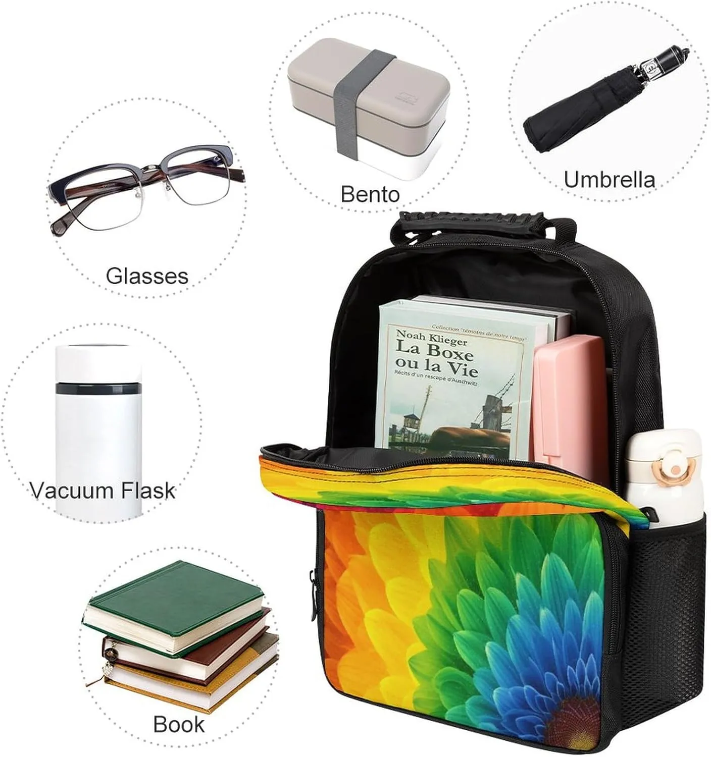 Backpacks Sunflower Rainbow Travel Bag Business Work Laptop Backpack