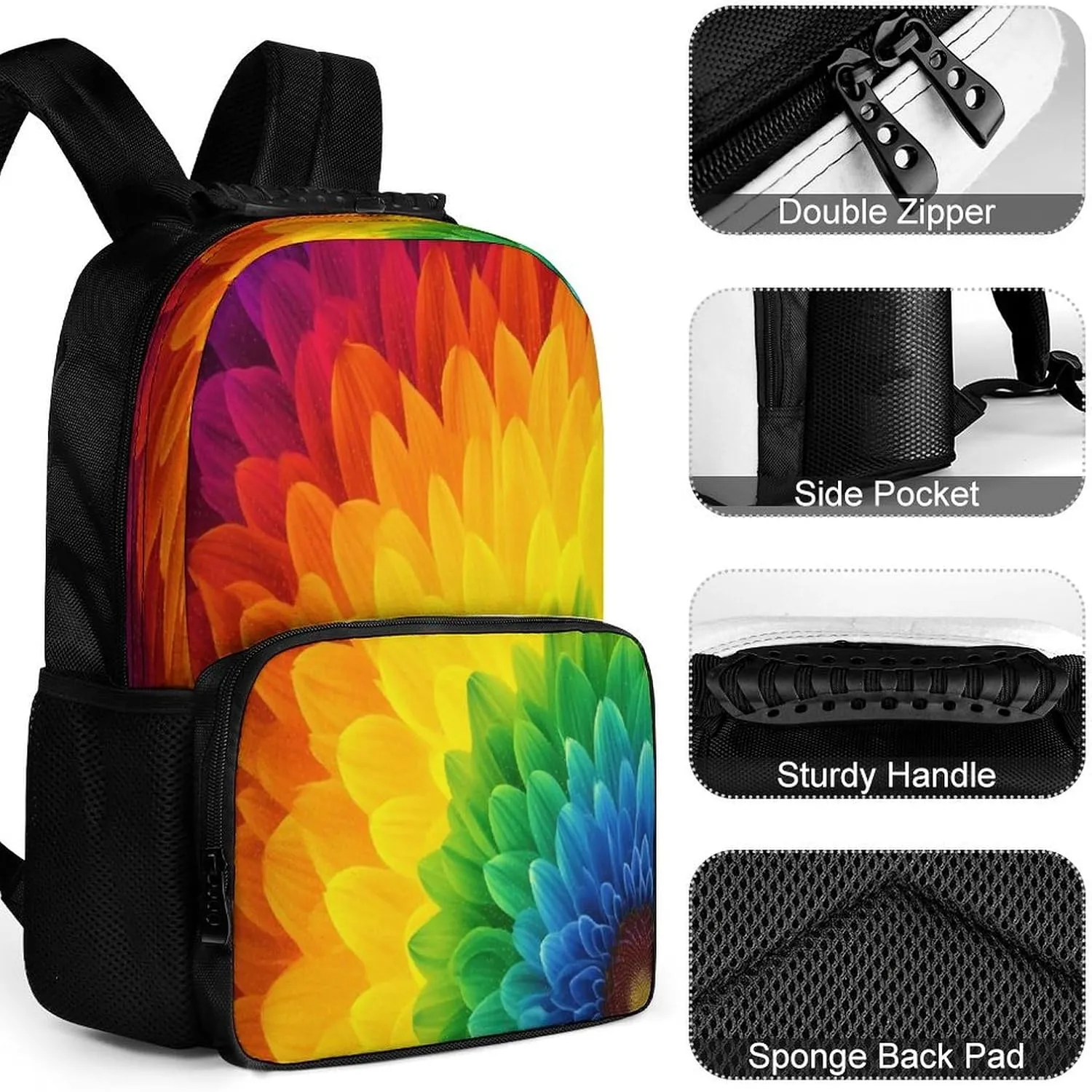 Backpacks Sunflower Rainbow Travel Bag Business Work Laptop Backpack