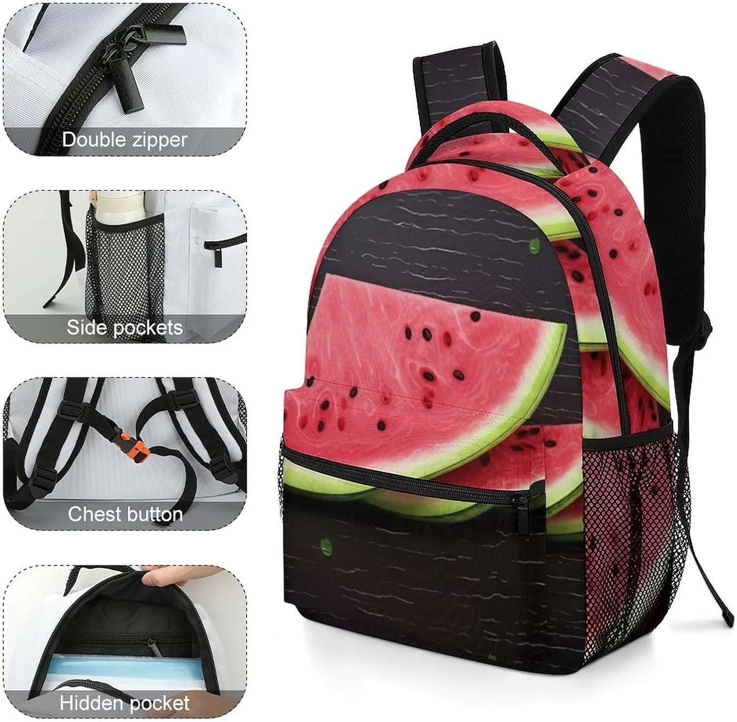 Backpacks Watermelon Fruit Travel Bag Laptop Backpack Casual Daypack for Weekender Business Hiking