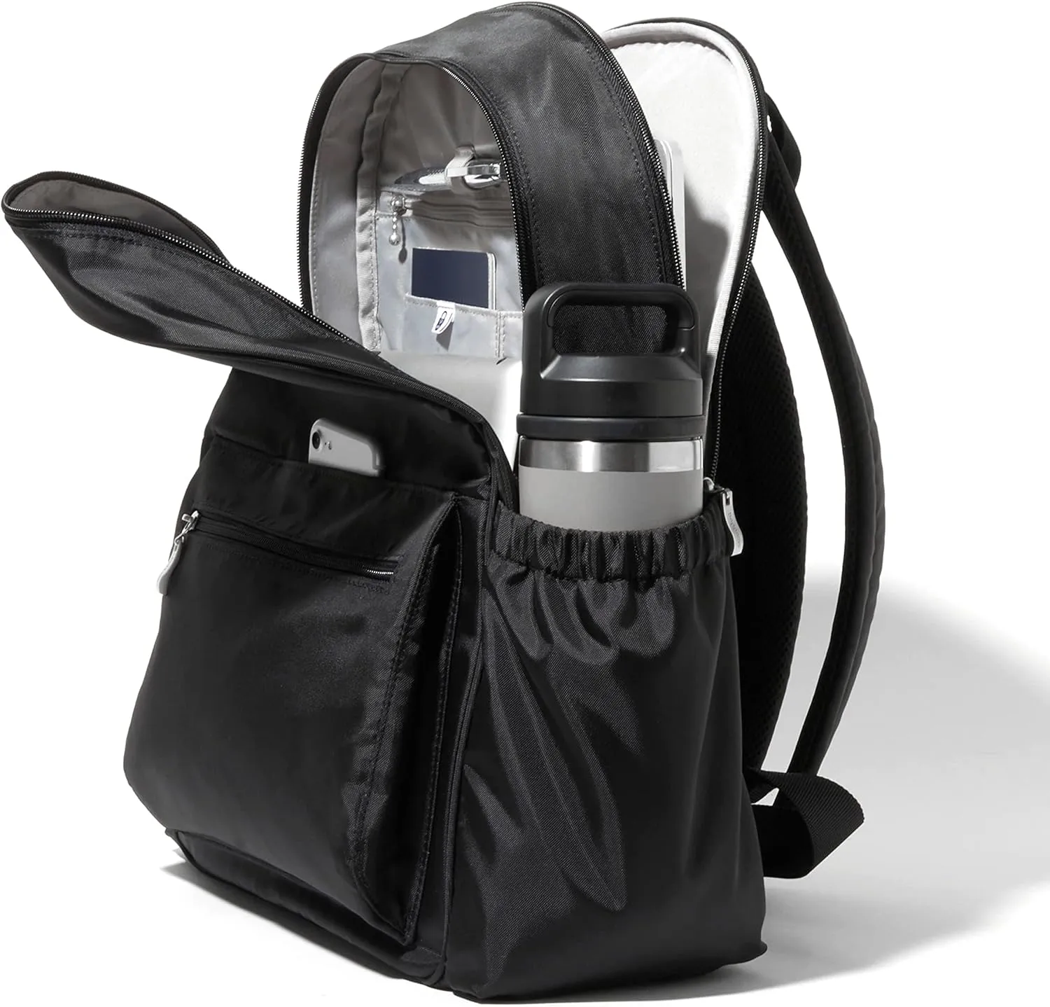 Baggallini Essential Laptop Backpack - 16x12 Inch Travel Backpack with 16" Laptop Sleeve - Lightweight Luggage Backpack