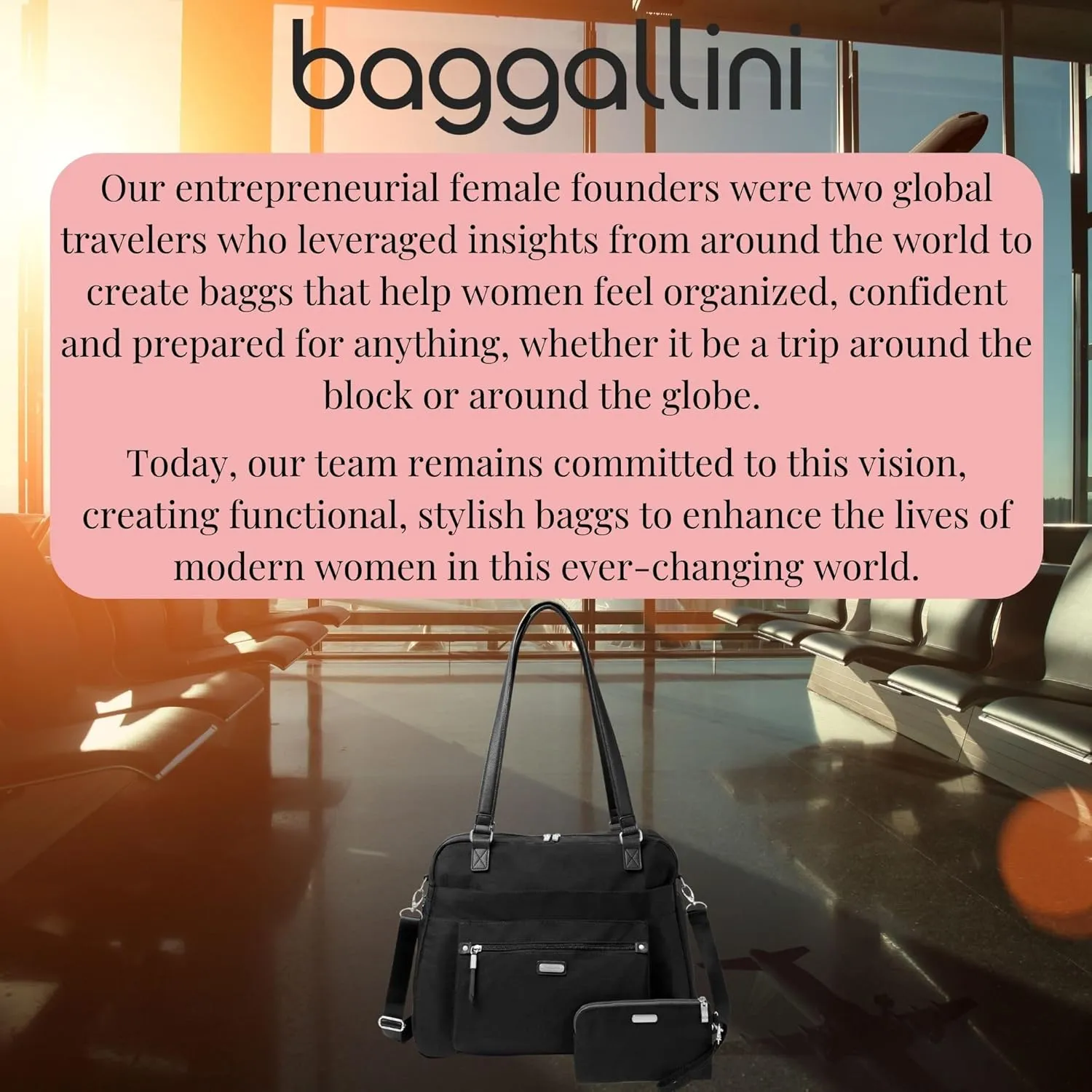 Baggallini Overnight Expandable Laptop Tote - Lightweight Travel Bag for Women