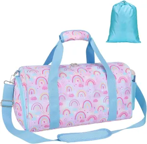 Bagseri Dance Bag for Girls - Ballet Duffle With Shoes Compartment for Kids Above 6yr, Overnight Travel Sleepover Bag With Dry Wet Separation Pockets