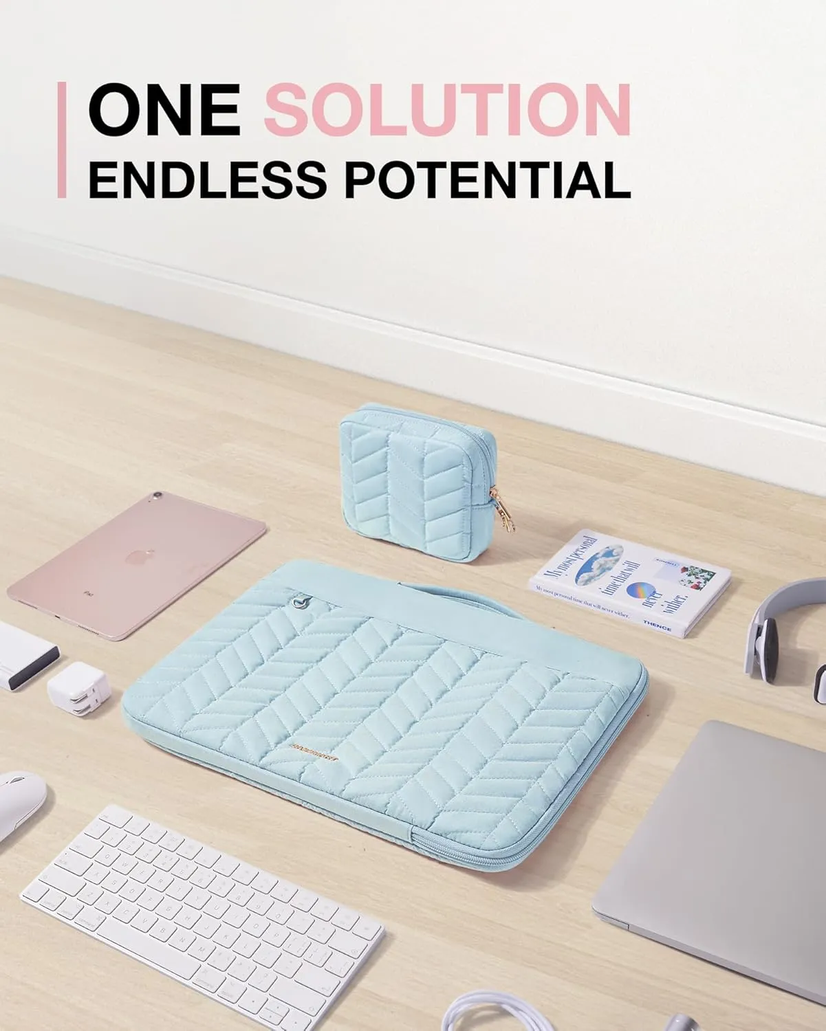 BAGSMART 15-16 inch Puffy Padded Laptop Case, Computer Sleeve Fitted with MacBook Air 15.6 inch, MacBook Pro 16 inch, Dell, HP