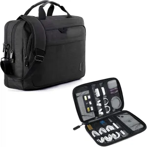 BAGSMART 17.3 Inch Laptop Bag with Electronics Organizer Travel Case, Black