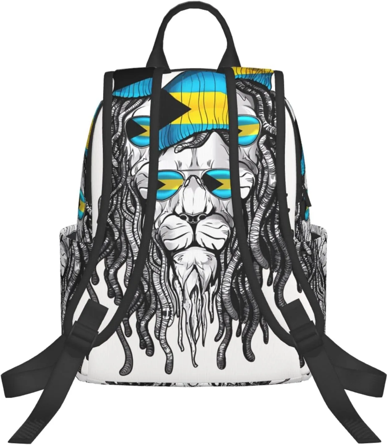 Bahamas Lion Flag Travel Backpacks Casual Laptop Backpack Sport Rucksack Large Capacity Daypack Multi-Pockets Adjustable Strap Bag for Working Hiking