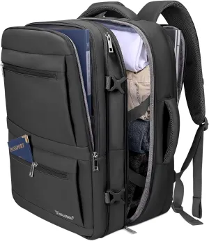 BALEINE Travel Backpack for Women Men, Large Sturdy Carry On Laptop Backpack Gifts for Business, Casual, Weekender, Hiking (XL, Black)