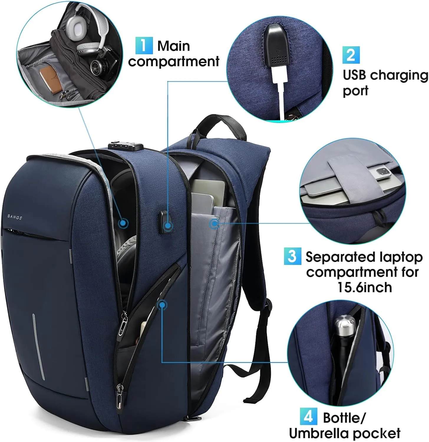 BANGE Backpack for Men, Laptop Backpack for 15.6 Inch Notebook,Lightweight Work Backpacks for Men, Daily Work Backpack for Men and Women…