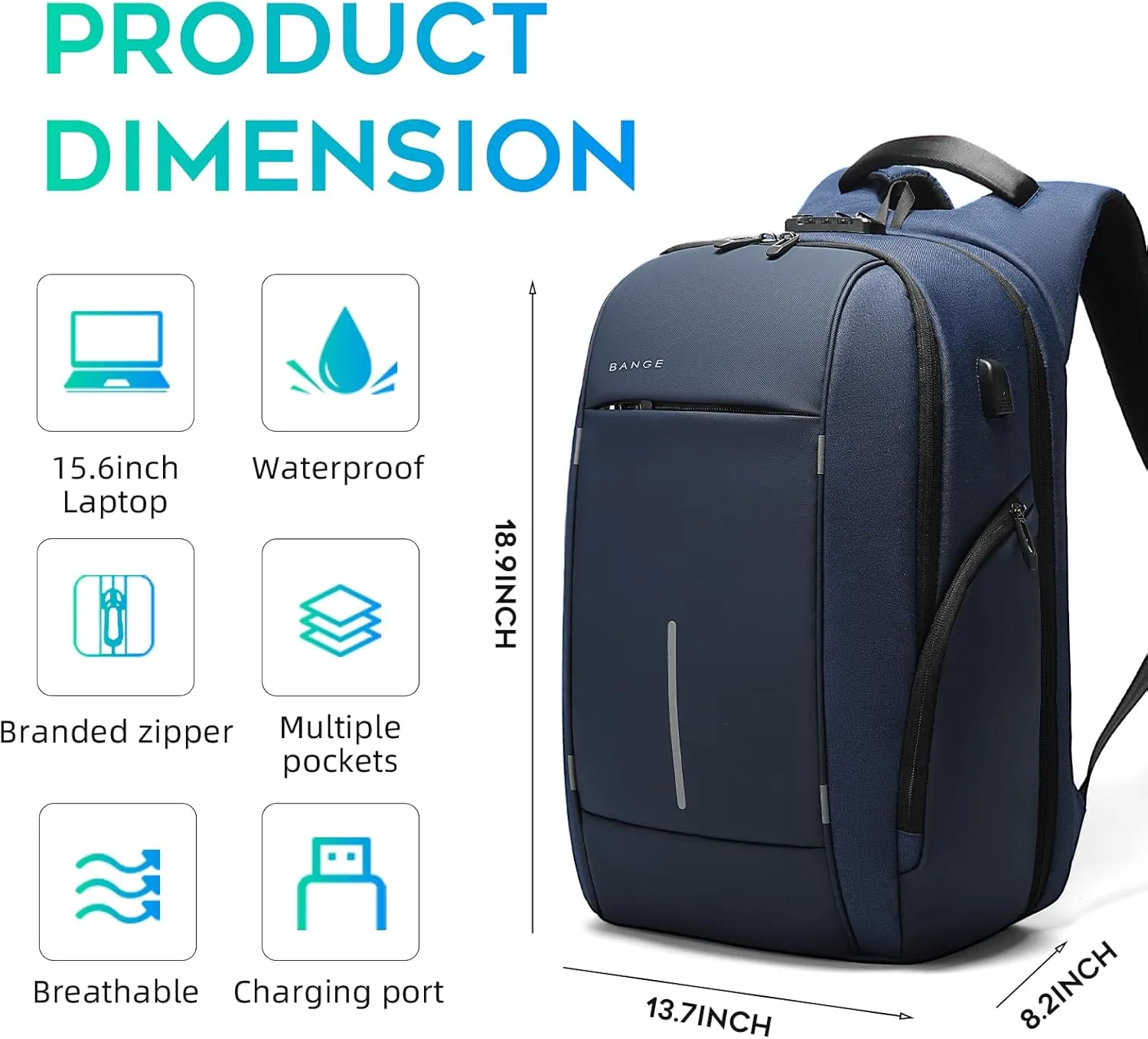 BANGE Backpack for Men, Laptop Backpack for 15.6 Inch Notebook,Lightweight Work Backpacks for Men, Daily Work Backpack for Men and Women…