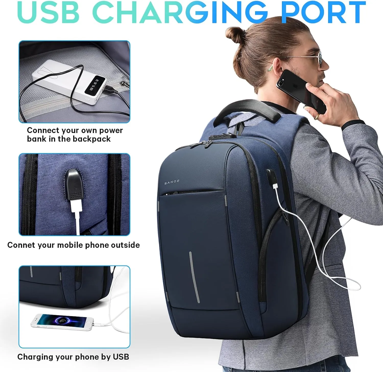 BANGE Backpack for Men, Laptop Backpack for 15.6 Inch Notebook,Lightweight Work Backpacks for Men, Daily Work Backpack for Men and Women…