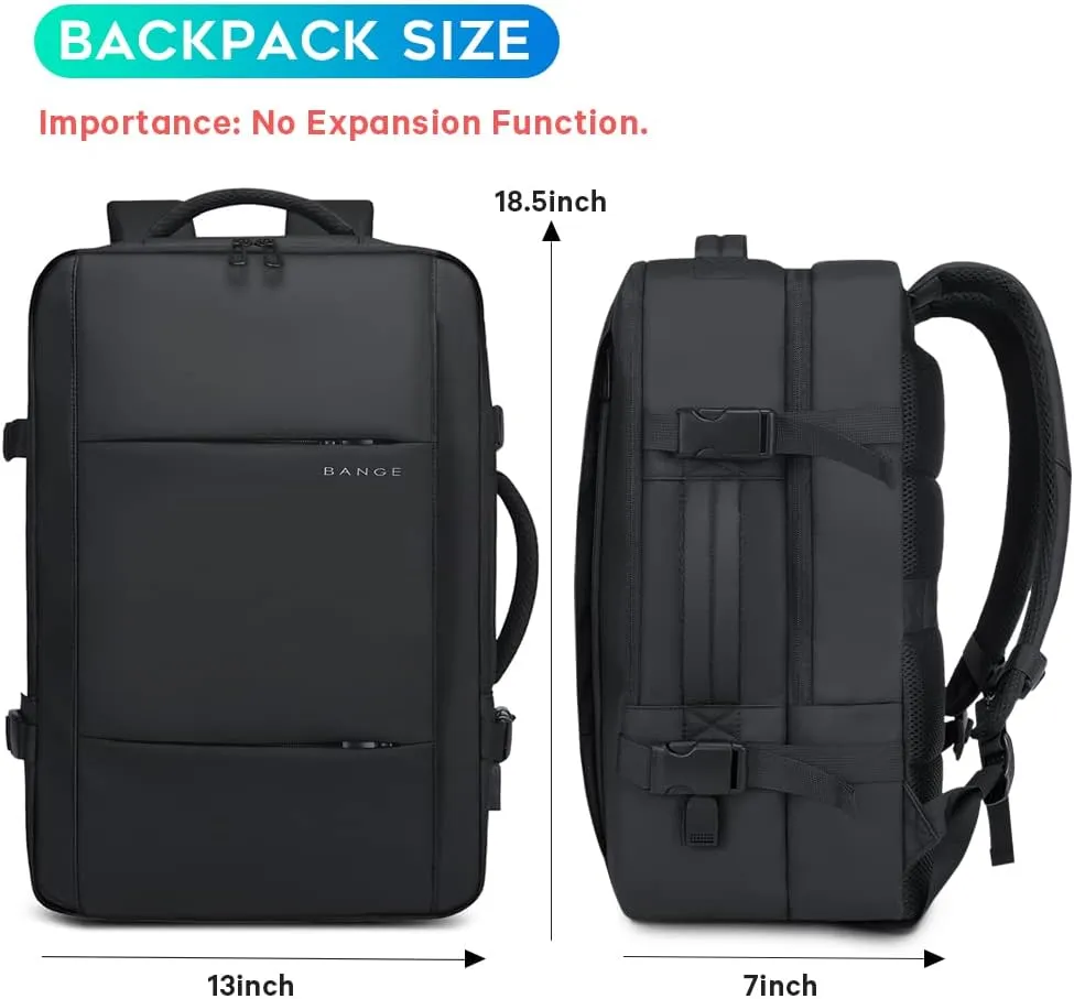 BANGE Travel Backpacks,Flight Approved Carry On Backpacks, 17-inch Laptop Backpack for International Travel Bag,Weekender Luggage Backpack for Men