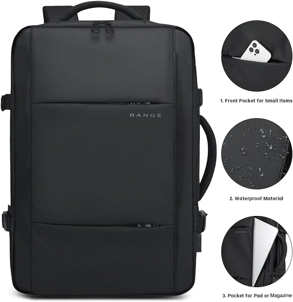 BANGE Travel Backpacks,Flight Approved Carry On Backpacks, 17-inch Laptop Backpack for International Travel Bag,Weekender Luggage Backpack for Men