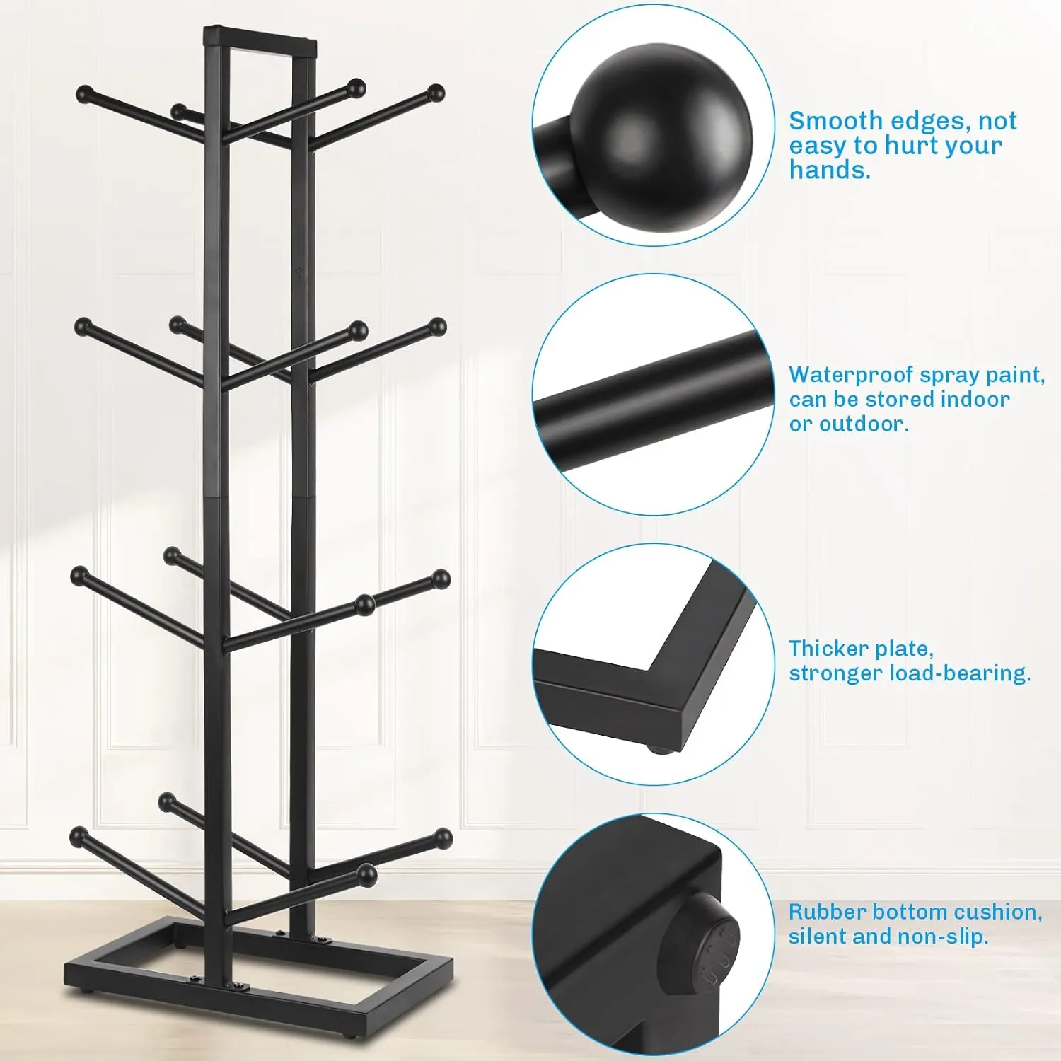 Basketball Organizers Metal Ball Storage Rack Sports Storage for Indoor Outdoor