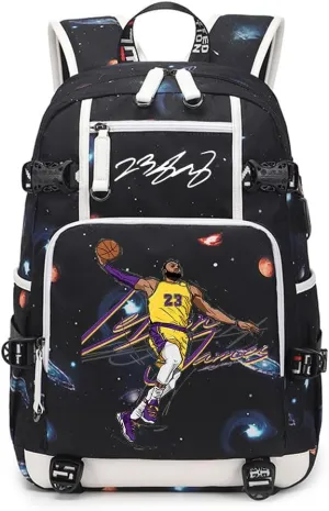 Basketball Player 23 Multifunction Backpack Travel Student Backpack Fans Bookbag For Men Women (E)