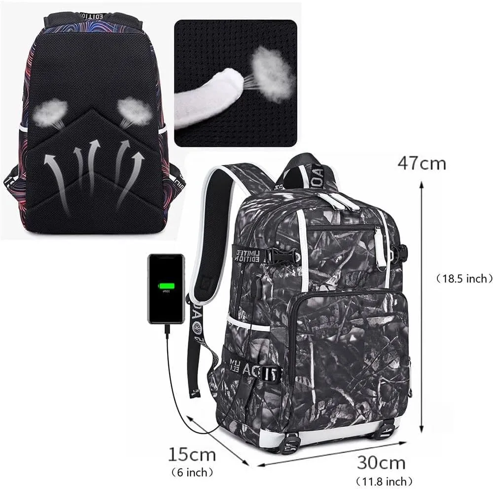 Basketball Player 23 Multifunction Backpack Travel Student Backpack Fans Bookbag For Men Women (E)
