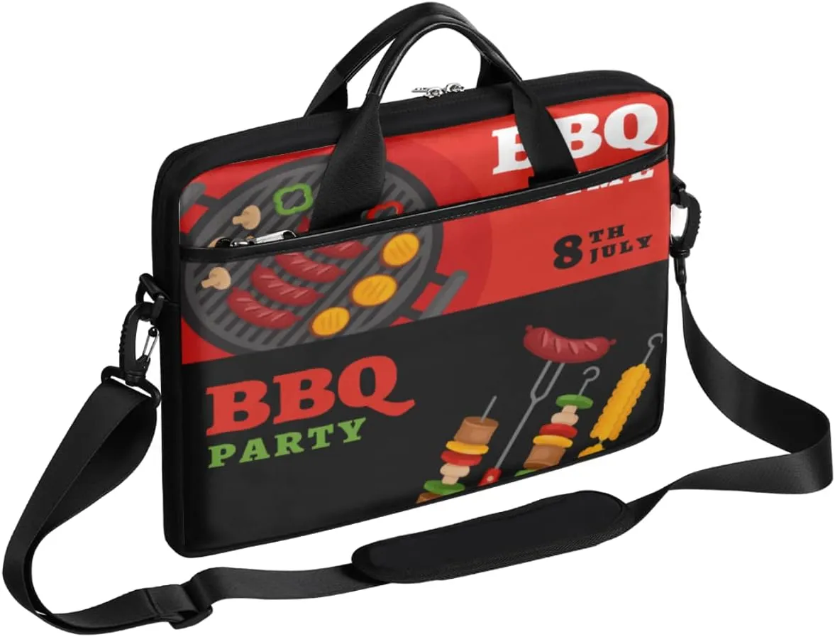Basketball Texture Laptop Shoulder Messenger Bag Waterproof Laptop Briefcase Handle Padded Strap
