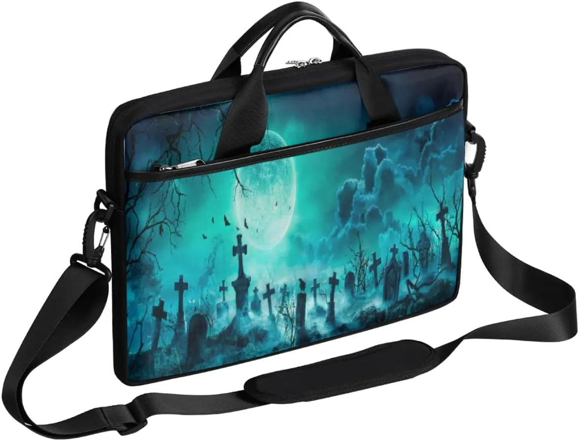 Basketball Texture Laptop Shoulder Messenger Bag Waterproof Laptop Briefcase Handle Padded Strap
