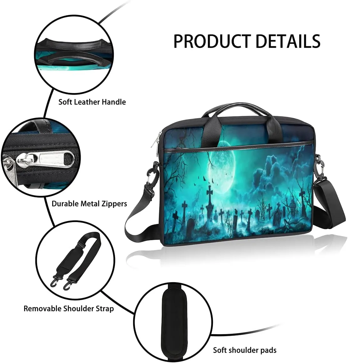 Basketball Texture Laptop Shoulder Messenger Bag Waterproof Laptop Briefcase Handle Padded Strap